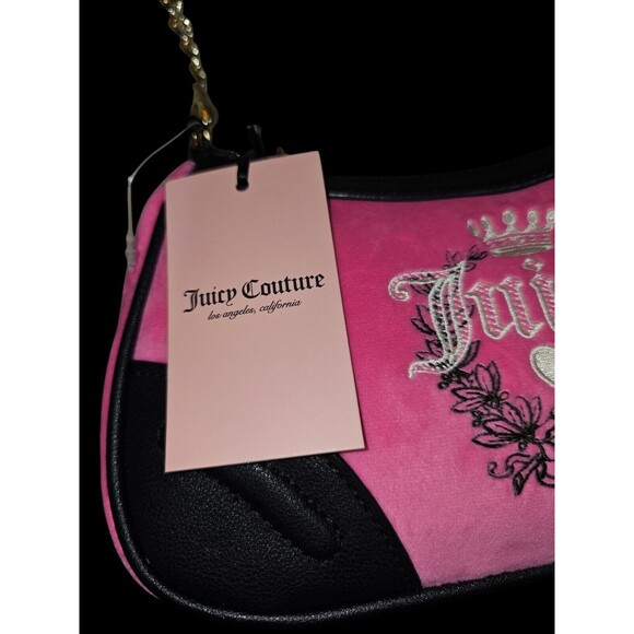 Juicy Couture Juicy Pink Love Velour Heritage Shoulder Bag New - Picture 8 of 16
